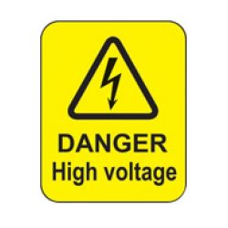 Danger High Voltage Warning Label - Roll of 100 - 59793