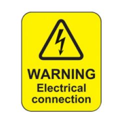 Warning Electrical Connection Hazard Label - Roll of 100 - 59817
