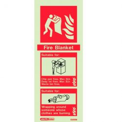 Jalite 6366M Rigid PVC Photoluminescent Fire Blanket ID Sign 80 x 200mm