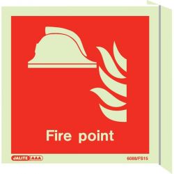 Jalite 6459 FS15 Fire Point Location Sign - Double Sided Version - 150 x 150mm