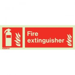 Jalite 6490PT Photoluminescent Fire Extinguisher Location Sign 100x300mm