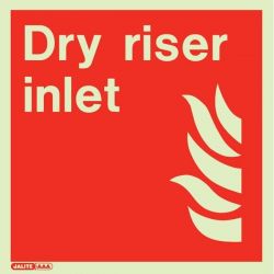 Jalite 6594E Dry Riser Inlet Sign - Photoluminescent - 200 x 200mm
