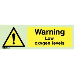 Jalite 7303M Photoluminescent Warning Low Oxygen Levels Sign 80 x 200mm