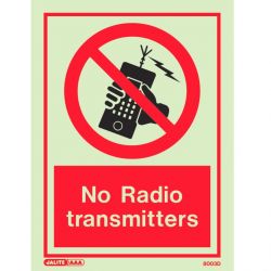 Jalite 8003D No Radio Transmitters Sign 200mm x 150mm