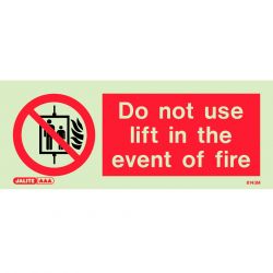 Jalite 8143M Do Not Use Lift In The Event Of Fire Sign 80mm x 200mm