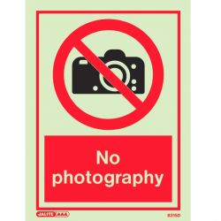 Jalite 8315D No Photography Sign 200mm x 150mm