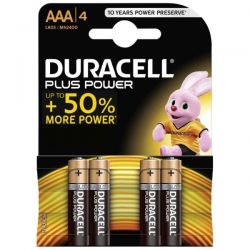 Duracell AAA Alkaline Battery - Pack of 4 - MN2400 LR03 1.5V