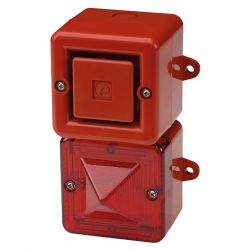 E2S AL100XDC024R/R Alarm Horn Sounder & Xenon Strobe Beacon - Red Body Red Lens