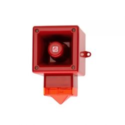 E2S AL105NXAC230R/A Industrial Sounder Beacon - 230V AC - Red Body & Amber Lens - IP66