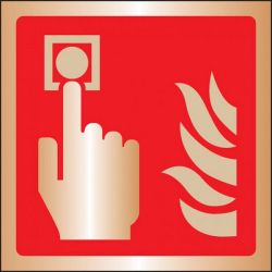 Brass Fire Alarm Call Point ID Sign - 59104