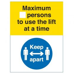Coronavirus Maximum Number Of Persons To Use The Lift At A Time Sign - Rigid PVC - COV056R