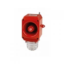 E2S D2XC1X10DC024AB1A1R/A Alarm Horn Sounder & Xenon Strobe Beacon 24V DC - Red Body With Amber Lens