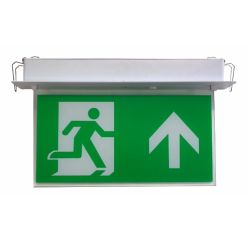 Channel E/RZ/M3/LED/F Razor LED Emergency Exit Sign - Flush Recessed Mounted With Up Arrow