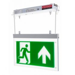 Channel E/RZ/M3/LED/R Razor LED Emergency Exit Sign - Hanging Recessed With Up Arrow