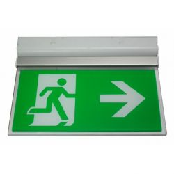 Channel E/RZ/M3/LED/W/LI Razor LED Emergency Exit Sign - Wall / Ceiling Mounted With Up Arrow