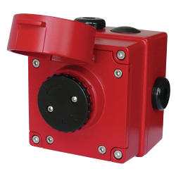 E2S Hazardous Area Push Button Call Point With Flap - Red - BEx-CP3B-PB-ST-LF-NL-RD-24V-E3K3R-S470R