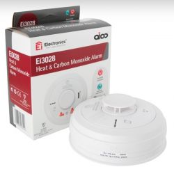 Aico Ei3028 Mains Interlinked Heat & Carbon Monoxide Multisensor Detector With 10 Year Lithium Battery Backup