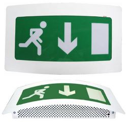 Ringtail ESS8M Curved Emergency Light Exit Sign - Down Arrow
