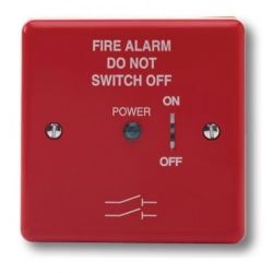 Haes FAIS-R-B Fire Alarm Mains Isolation Keyswitch - Red - Supplied With Backbox