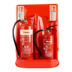 FMC FMCUNI2R Universal Double Fire Extinguisher Stand - Red