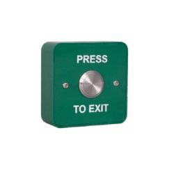 RGL G-EBSS02/PTE Easy Clean Green Plastic Press To Exit Button - With Surface Mounting Backbox