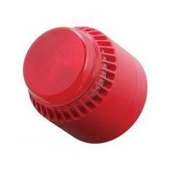 Fulleon FL/RL/R/S SWITCH Flashni Sounder & Xenon Beacon With Shallow Base - Red Body Red Lens