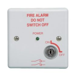 Haes MISW-W Fire Alarm Mains Isolation Keyswitch - White - BS5839 Compliant