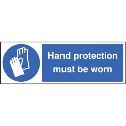 Hand Protection Must Be Worn Sign - Rigid Plastic - 15203G