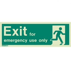 Jalite 460K Exit For Emergency Use Only Sign - Photoluminescent 150 x 400mm