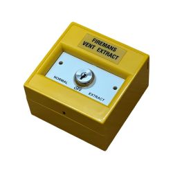 KAC K30SYS-33 Firemans Vent Extract Keyswitch - Yellow