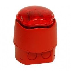 Vimpex Loop Sounder Beacon - Red Body Red Lens With Deep Base IP66 - LS82101