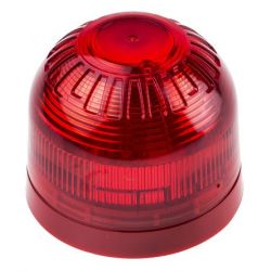 Klaxon PSB-0009 LED Beacon With Shallow Base - Red Lens Red Body