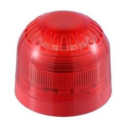 Klaxon PSC-0002 Sonos Sounder LED Beacon with Shallow Base - Red Body - Red Lens 17-60v