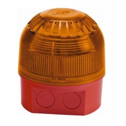 Klaxon PSS-0096 Sonos Sounder Beacon Amber Lens Red Body - 110/230V AC