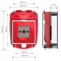 Vimpex SG2-S-R Smart+Guard 2 Surface Mounting Manual Call Point Cover - Red