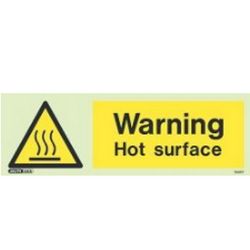 Jalite 7561PT Warning Hot Surface Sign - Photoluminescent (Rigid PVC Version)
