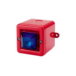 E2S SON4BDC24R/B Alarm Sounder & Filament Lamp Beacon 24V DC - Red Body Blue Lens