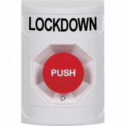 STI Stopper Station Lockdown Push Button - White - SS2301LD-EN & KIT-77101B-W