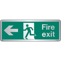 Jalite STB430T Brushed Stainless Steel Fire Exit Sign - Left Arrow 120 x 340mm