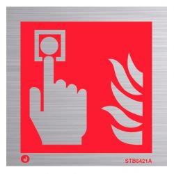 Jalite STB6421A Brush Stainless Steel Fire Alarm Call Point Sign