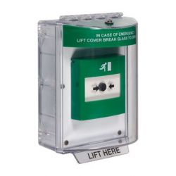 STI-13620EG Green Enviro Stopper With Emergency Exit Label and Integral Sounder