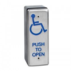 Surface Narrow Stainless Steel Exit Button With Disabled Logo - STP-SPB002ND