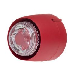 Cranford Controls VTB-32-DB-RB/CL Spatial Sounder Beacon - Deep Base Red Body Clear Lens (511-048)
