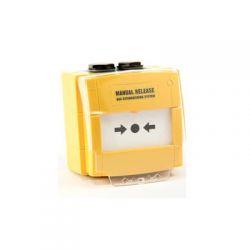 KAC W3A-Y000SG-K013-65 Yellow Weatherproof Break Glass With 'Manual Release Gas System' Label