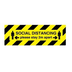 Jalite Coronavirus Social Distancing - Please Stay 2m Apart Sign - 100 x 300mm - W7092PT