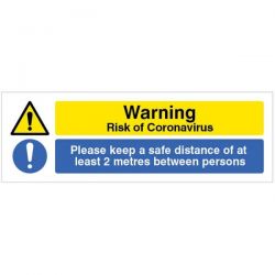 Warning Risk Of Coronavirus - Please Keep A Safe Distance Of At Least 2 Metres Between Persons Floor Graphic - 54996