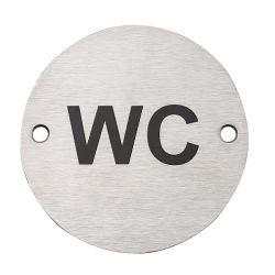 Weldit WC Toilet Disc Sign - Satin Stainless Steel