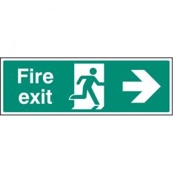Fire Exit Sign - White - Right Arrow