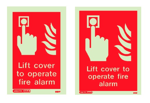 Lift Cover To Operate Fire Alarm Sign