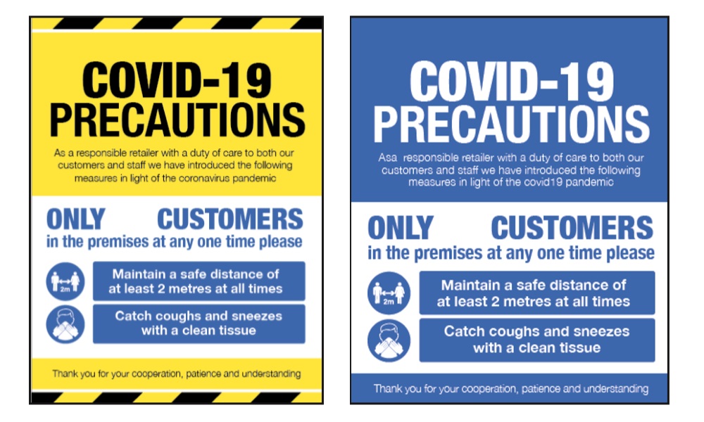 Coronavirus Signage For Shops